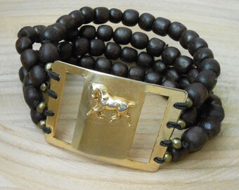 Horse bracelet, Bead cuff bracelet