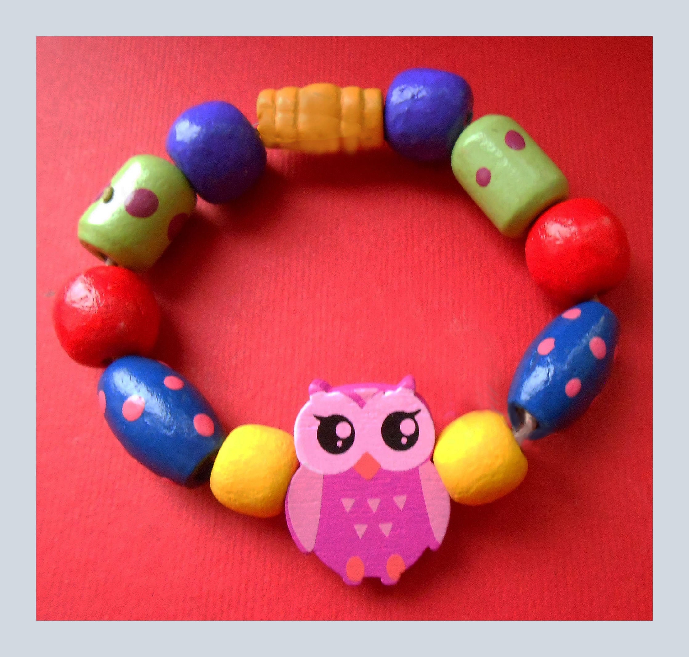 Owl bracelet for toddler girl, Colorful bangle for girls, Y2K jewelry