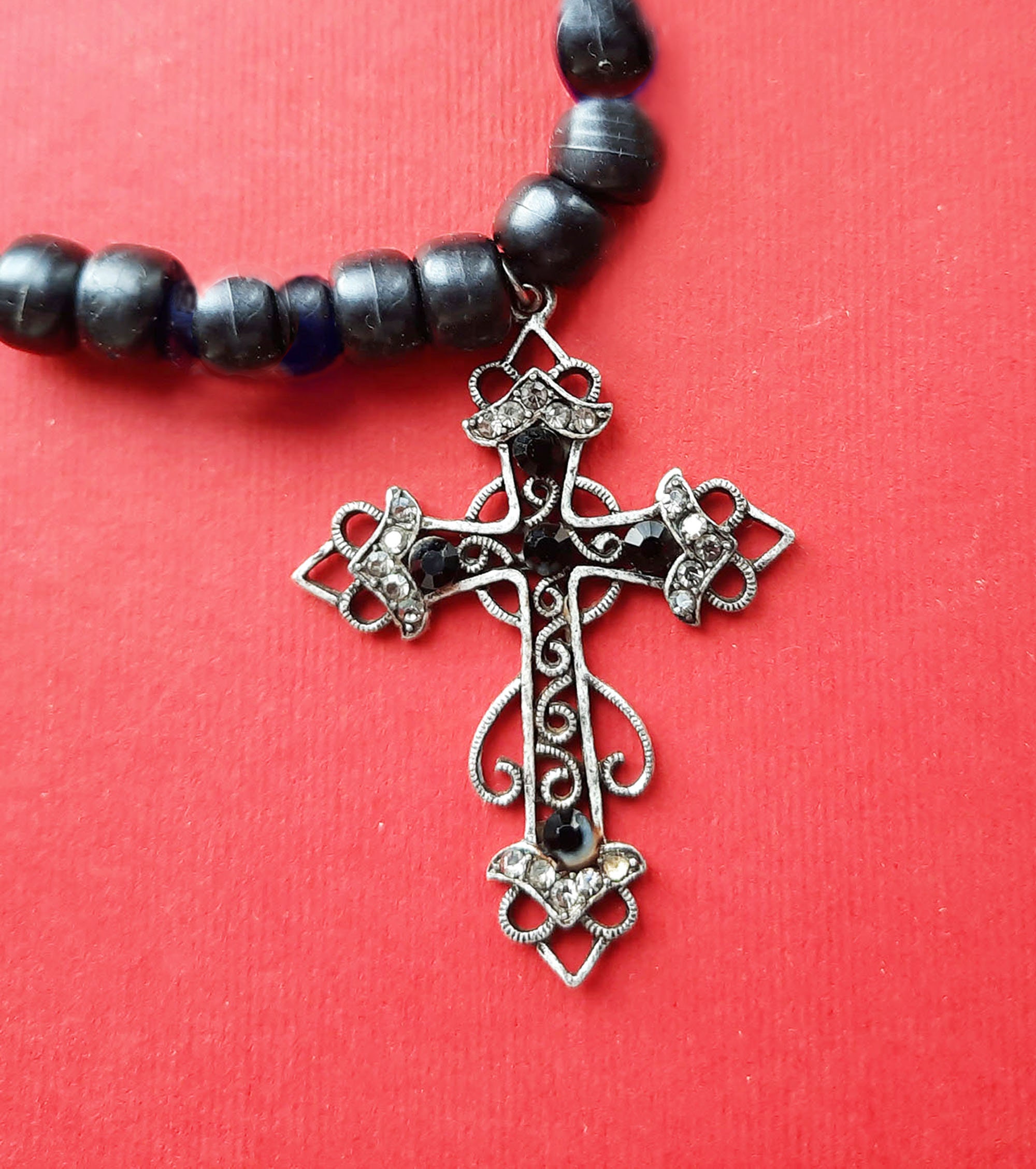 Large Cross Necklace Silver Mens Cross Pendant Etsy