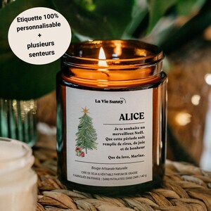 Cadeau de Noël bougie personnalisée, cadeaux bougies pour elle, idée Originale, cadeau noel, cadeau pour lui, magie, tajemniczy Mikołaj