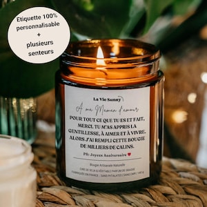 Bougie personnalisée cadeau maman, cadeaux bougies anniversaire humor, fête des mères, cadeau pour maman papa Noël, idée noel secret santa