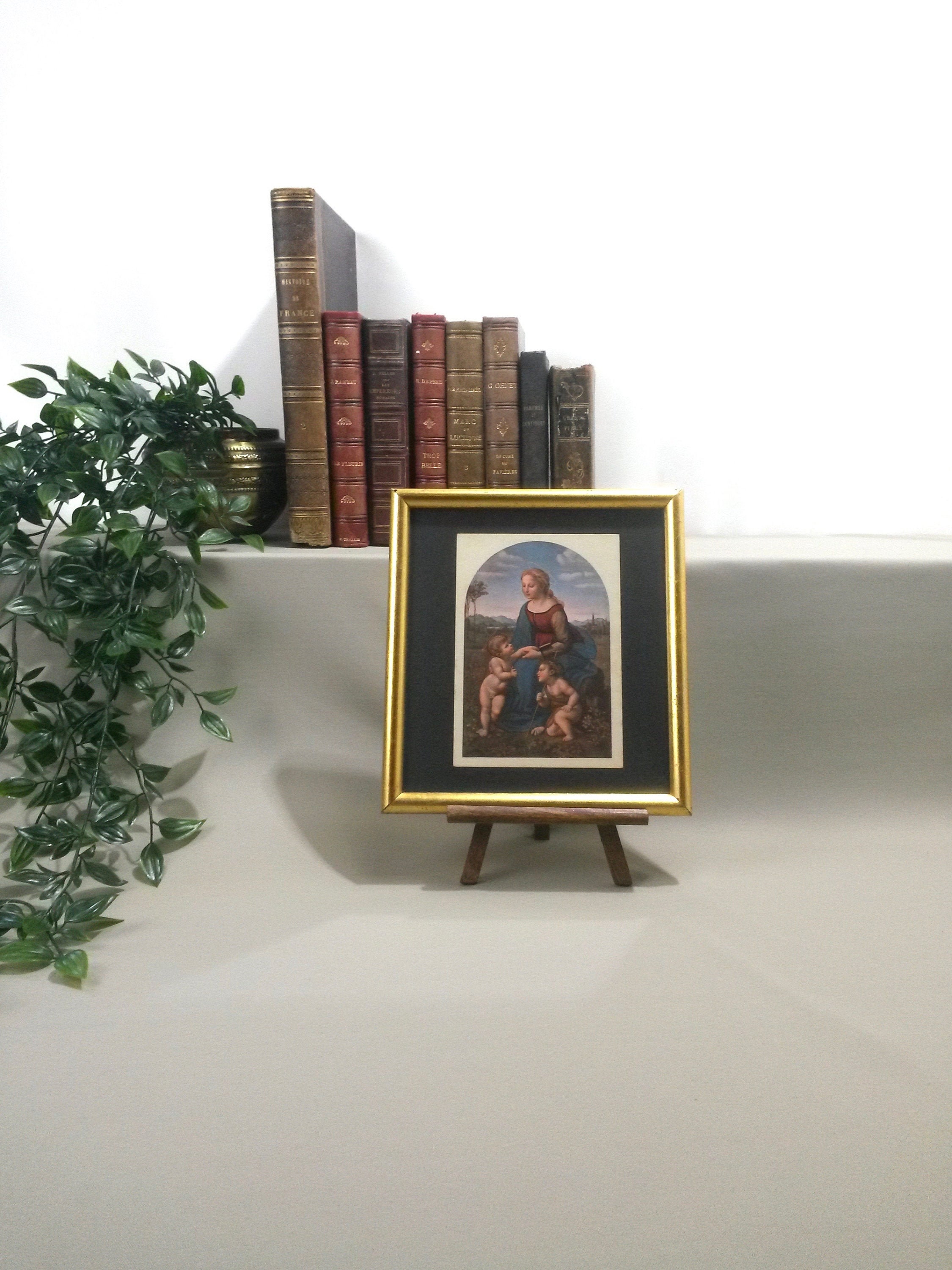 Framed Renaissance - Raphael Art Madonna & Child Gold Framed Mary Print Infant John The Baptist Cath