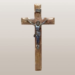 Antique Crucifixion Cross: Large 15&quot; INRI Religious Wall Hanging