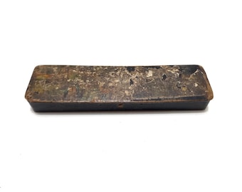 Antique French Wooden Pencil Case: Early 20th Century School Collectible