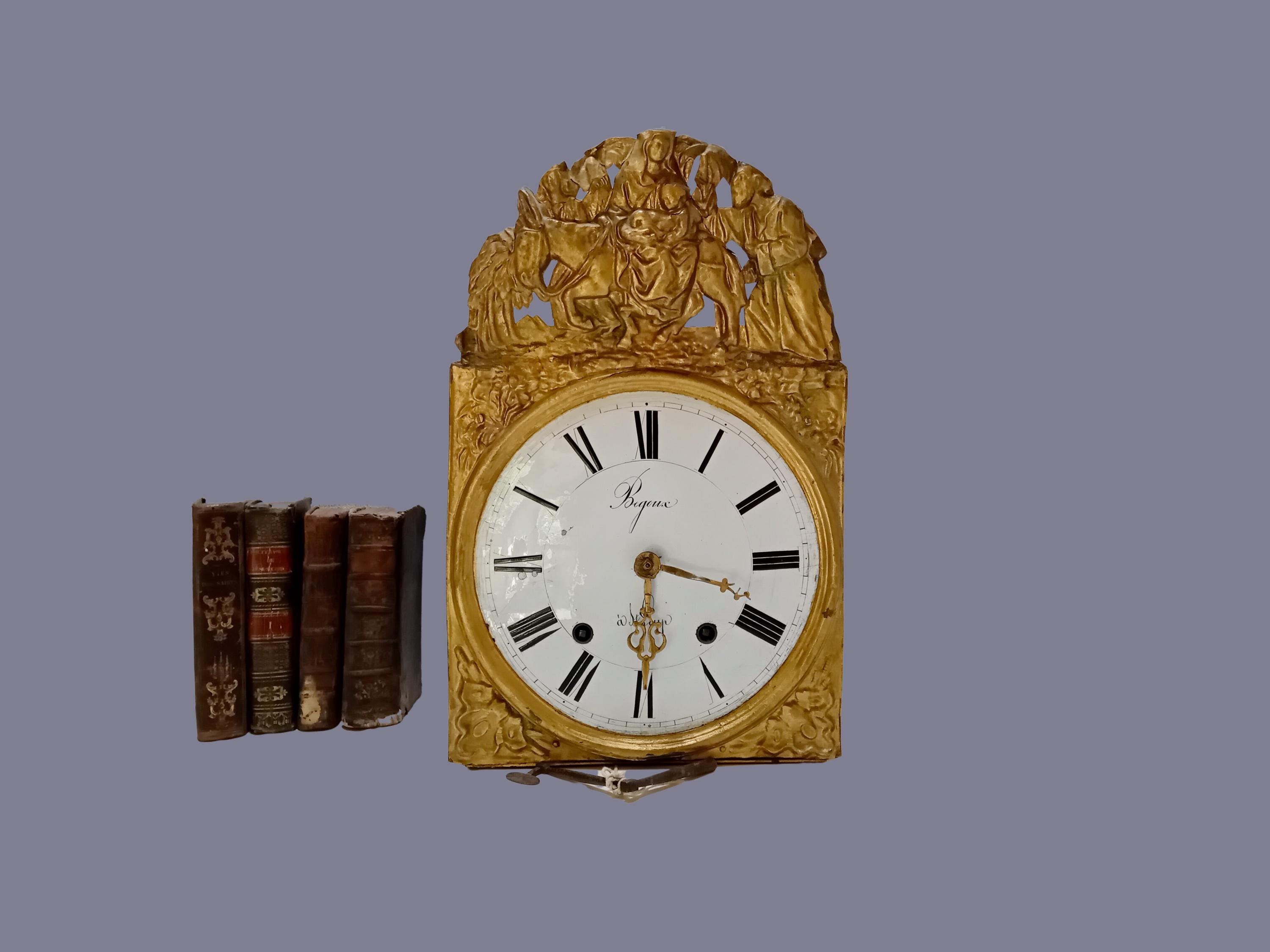 Garniture Laiton Et Cadran Pour Horloge Comtoise – Hervotte Buxiéres Les Frondes – Antique
