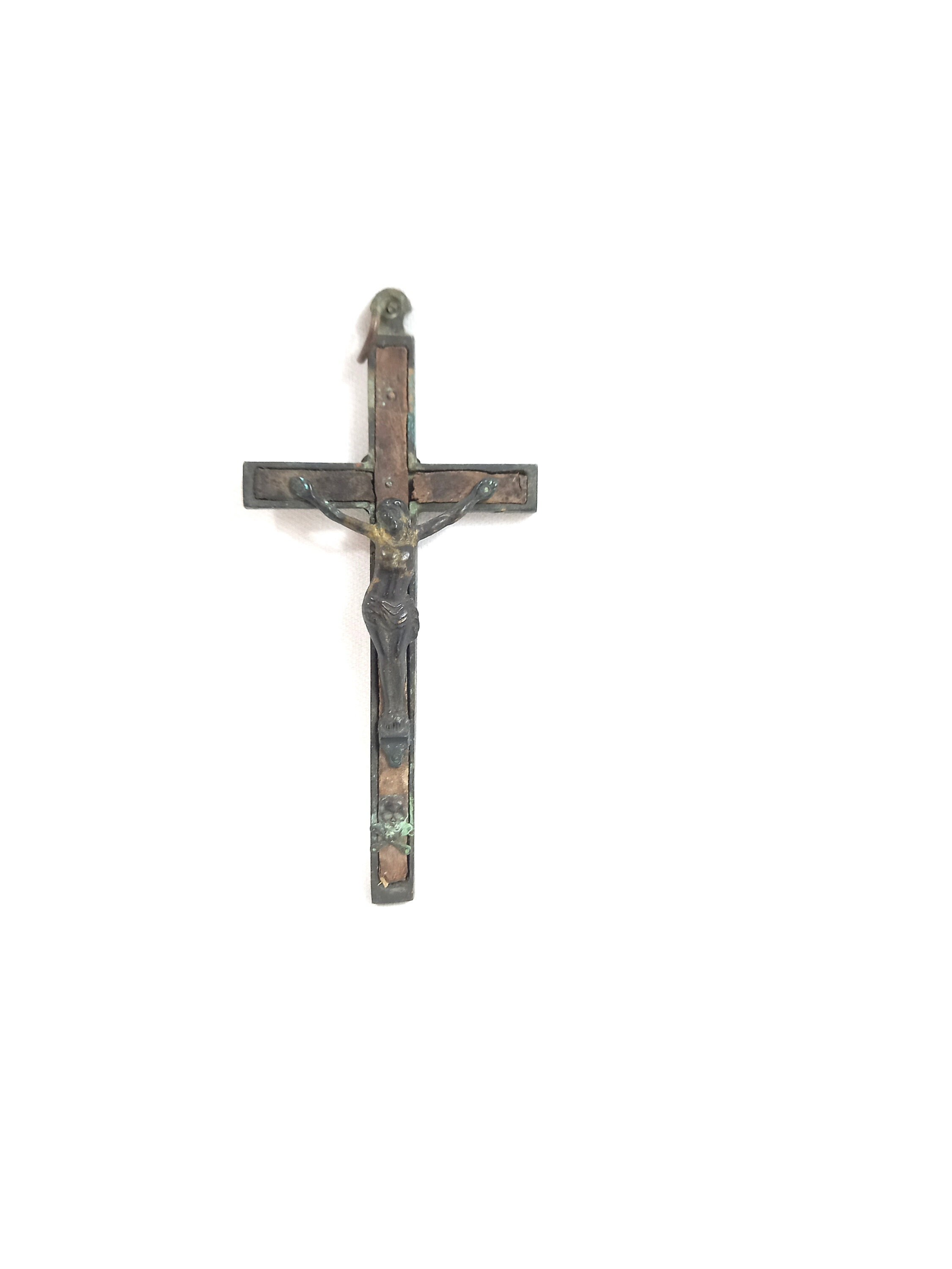 Pendentif Antique Détresse Crucifix - Robe Rosaire Skull & Crossbones Pendentif Catholic Antique