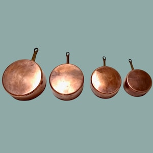 Mini Antique Copper Pots (Set of 4) - French Farmhouse Display