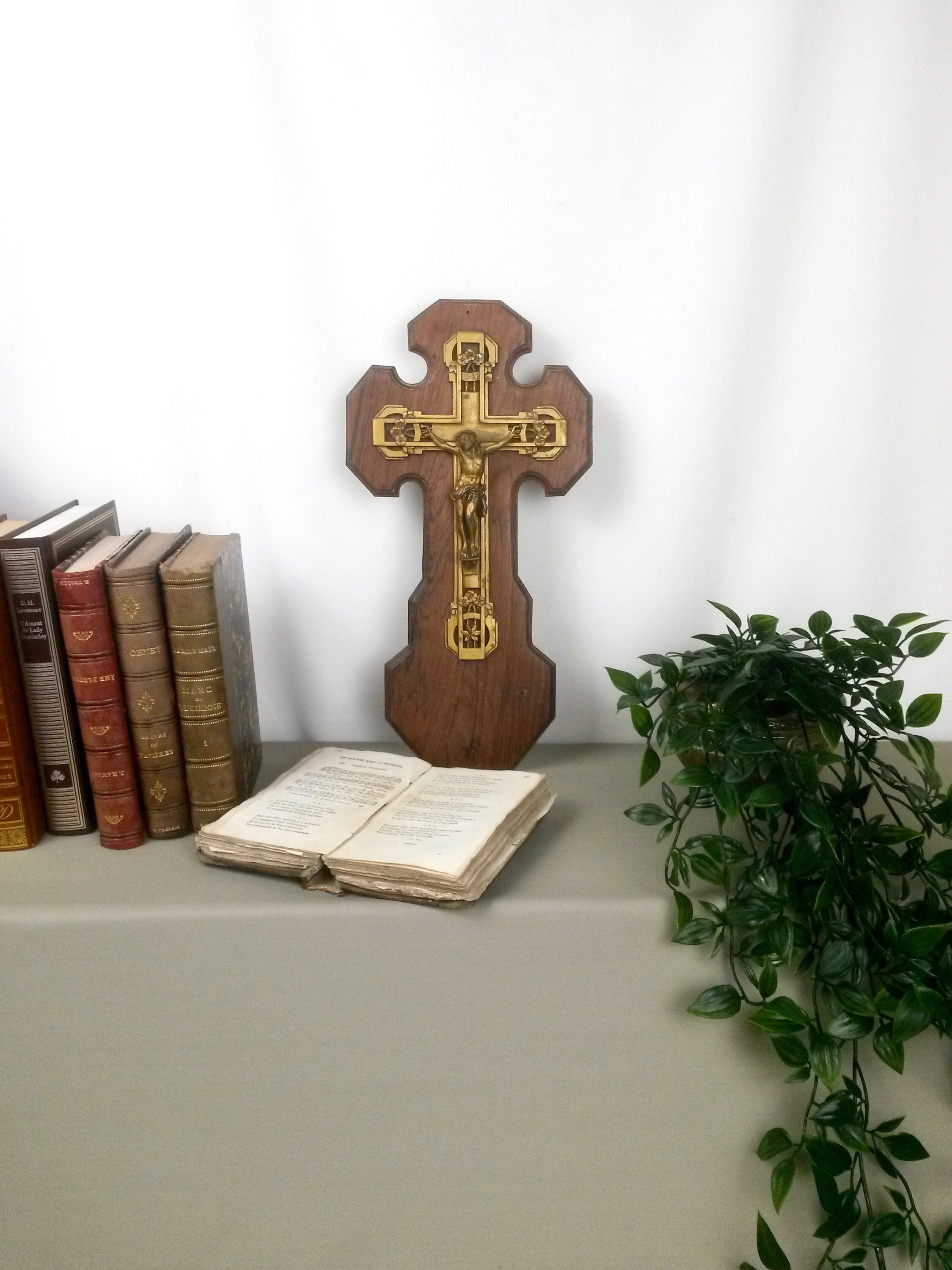 13 Crucifix Mural Du Début Des Années 1900 - Grand Crucifix Catholique Antique Français Décor Mur An