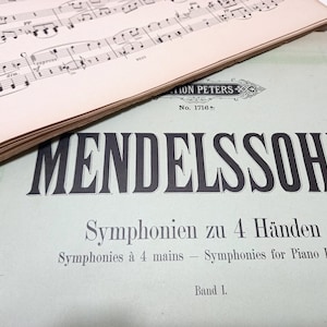 2 Antique French Music Score Books - 1.7 Kilos Music Partitions - Mendelssohn - Music Lot Antique