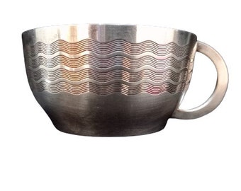 Tasse à Café Saint Médard Argenté Style Art Déco - Vintage, Parfait état, France