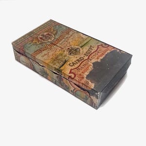 Scatola di sigarette antica in latta - Scatola di stoccaggio di inizio secolo - Scatola di Salonicco - Scatole da collezione vintage - Scatola di tabacco antica