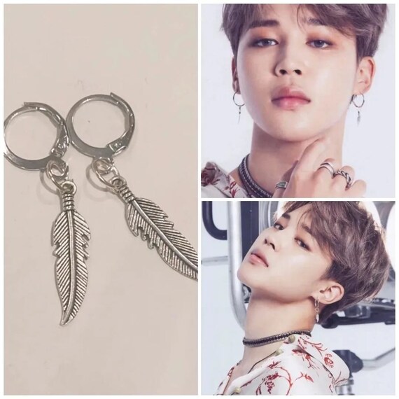Bts Jimin inspired leaf earrings Jimin earrings