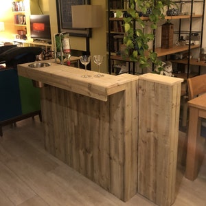 HINGED/swinging Side Rustic Wooden Bar, Open and Closes ,corner bar, bar counter,Bar with door