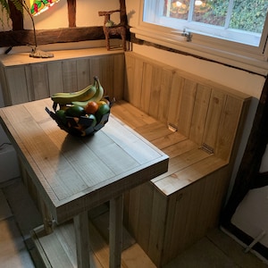 Corner booth kitchen sale table with storage