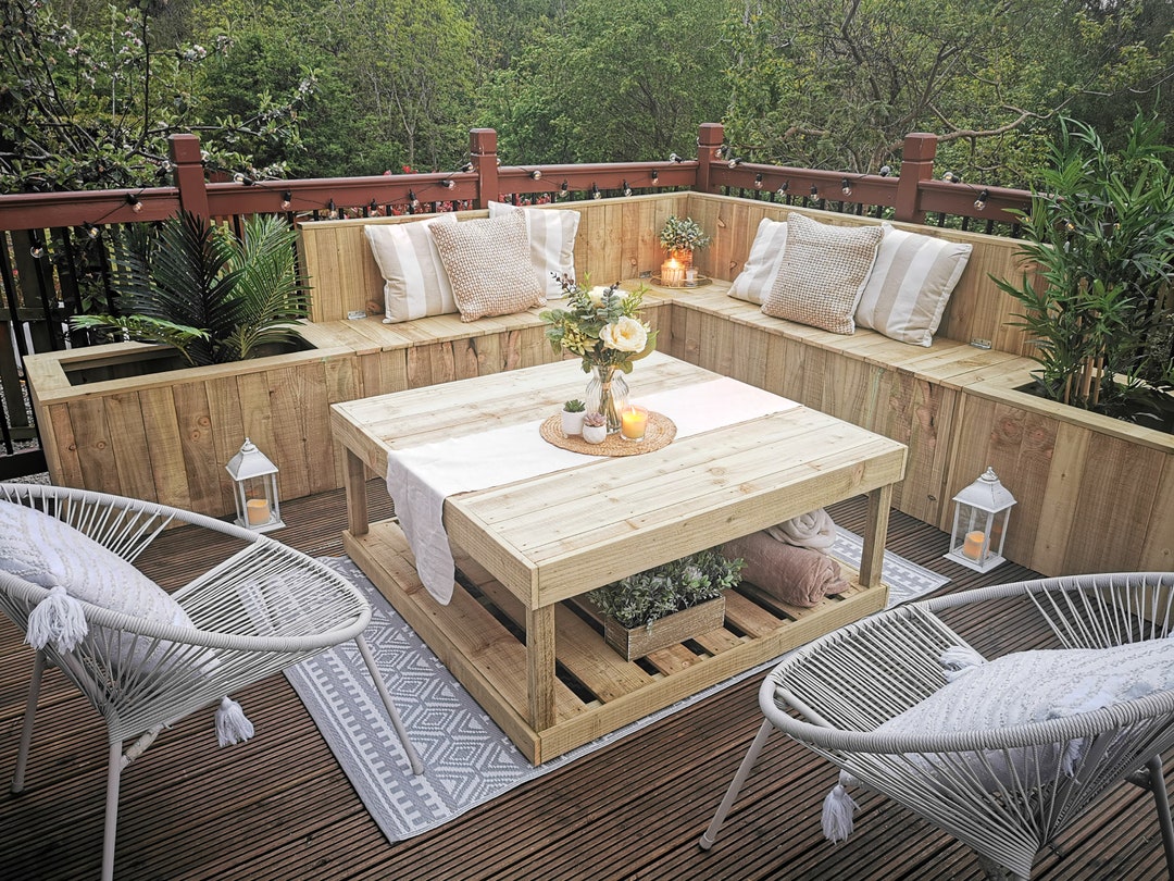 Eleanor Planter Bench. Corner Bench With Planters. Various Sizes Etsy UK