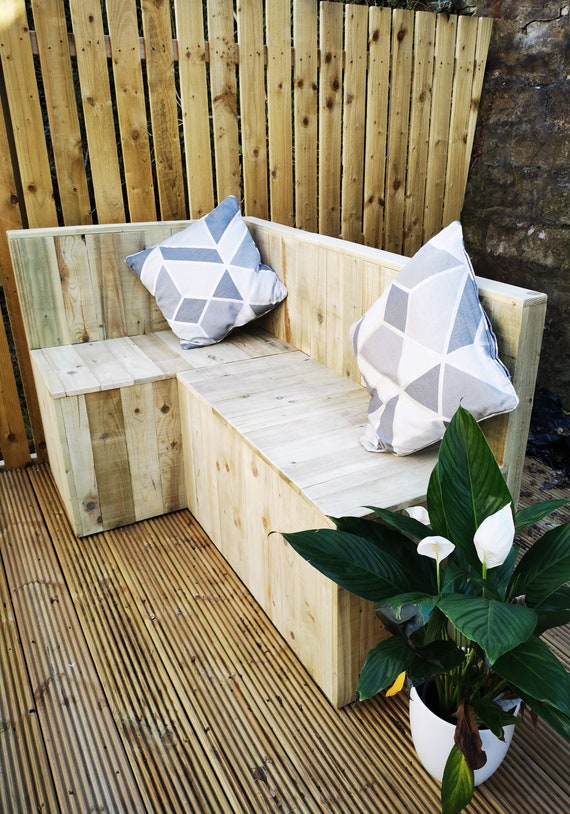 Pallet Bench L Shaped Outdoor Bench With Storage Linon Tobin