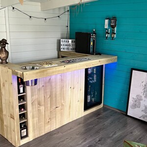 Sale! Xander Bar - Extra Large FridgeBar / with Fridge space, Wine rack, counter, extra deep shelves