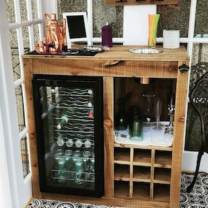 Rose Bar Unit - Fridge bar- cocktail unit -drinks server - coffee bar - wine bar -wine rack- kitchen storage - Bar display - sideboard