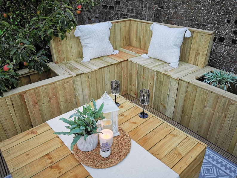 Eleanor Planter Bench. Corner Bench With Planters. Various Etsy UK