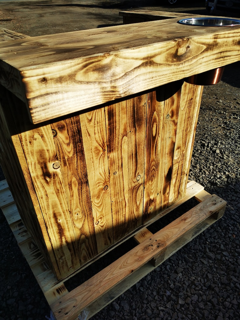 Outdoor Bar Indoor Bar Torched / Burnt Bar and Shelving Etsy UK