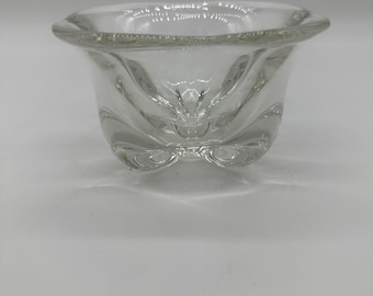 Orrefors Art Glass Candy Dish Vintage 6” Dish Pinched Base MCM Vintage