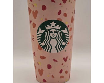 Starbucks Ceramic Tumbler 12oz Valentine's Day Hearts 2020 Limited Collection