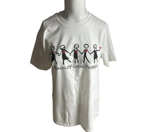 Chain of Good People  Unisex Crew Neck Sz M White NEW