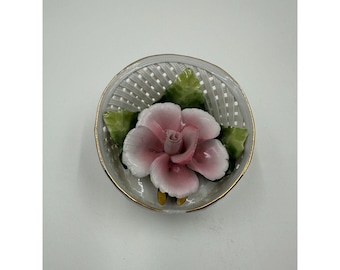 Porcelain Home Decor Flower Basket Mini Home Decor Hand Modeled Hand Painted