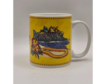 Hilo Hattie Mug 2002 O'ahu Hawaii Hibiscus Coffee Ceramic Mug Vintage