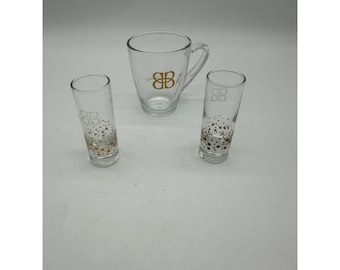 Baileys Irish Cream Glassware Set w/ Coffee Mug & Two Shot Glasses Weighted