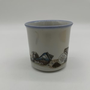 Otagiri Ceramic Textured Mug w/ Seashells Hand Painted by Sheila Brown