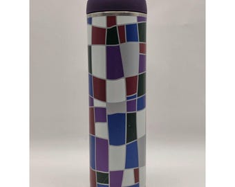 Teavana Steeper Tumbler 16 oz  Geometric Mosaic Stainless Steel w Infuser Basket
