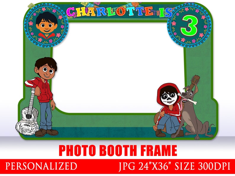 Coco Birthday Frame Photo Booth Backdrop Image 0