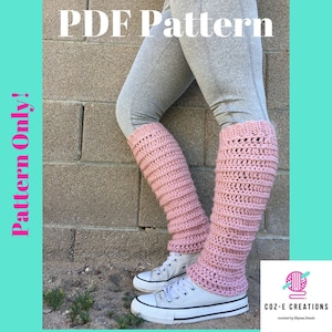 Pattern: Coz-E Leg Warmers Crochet pattern, Legwarmer pattern, crochet legwarmers, yoga socks pattern, beginner crochet pattern, knee high