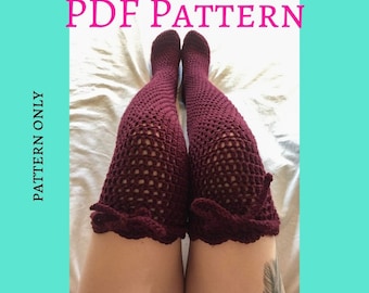 Pattern: Coz-E Over the Knee Crochet Stocking PDF Pattern, Crochet pattern, Stocking pattern, Crochet stocking pattern, Crochet sock pattern