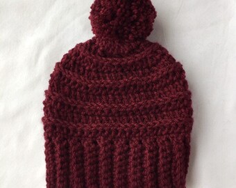 maroon baby hat
