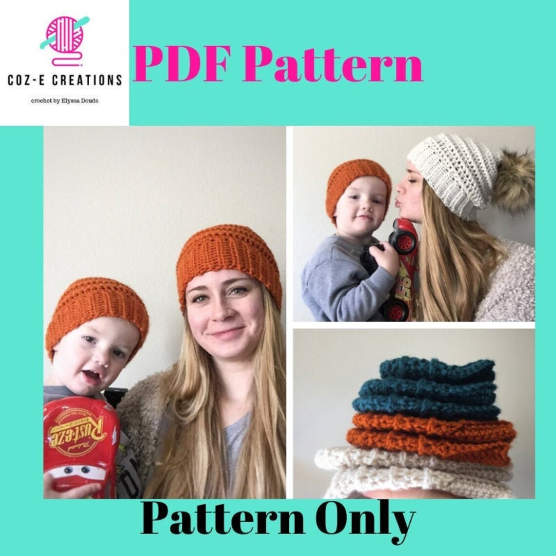 Pattern the Hezzy Beanie Crochet Beanie Pattern With All Etsy