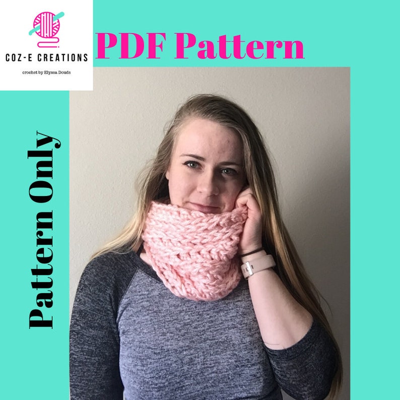 Pattern Coze Bear Hug Cowl Crochet Cowl Pattern Pdf Scarf Etsy