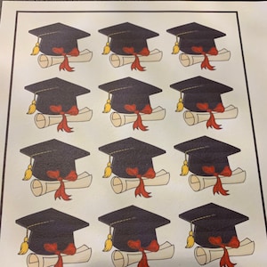 Graduation Caps Edible Images