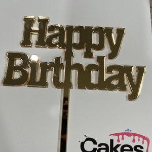 Happy Birthday Acrylic Cake Topper
