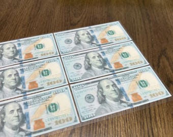 Edible One Hundred Dollar Bill Cupcake Toppers