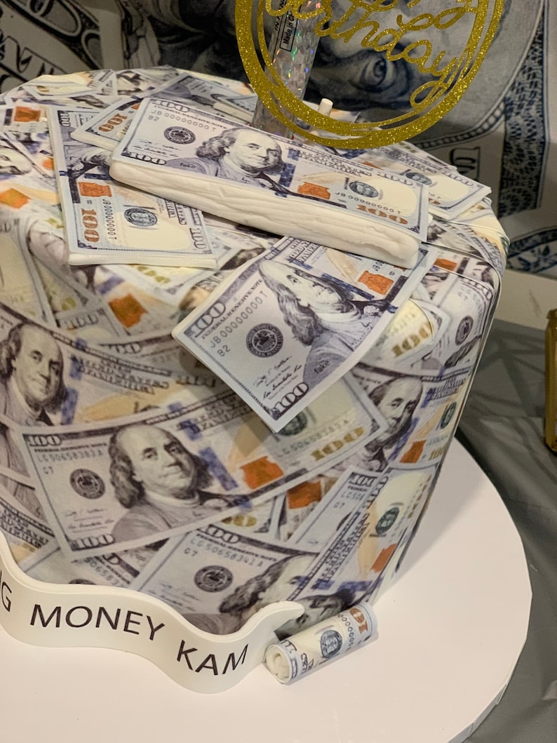 Money Collage Edible Cake Image (8x10 Sheet) - Etsy