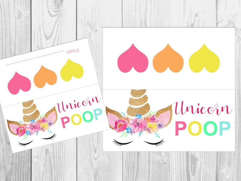 Unicorn Poop - Treat Bag Topper - Unicorn Thank You Tags - Unicorn ...