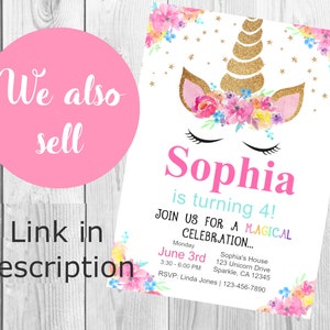 Unicorn Birthday Banner Custom Unicorn Birthday Banner Unicorn Editable PDF Printable Instant Download image 5