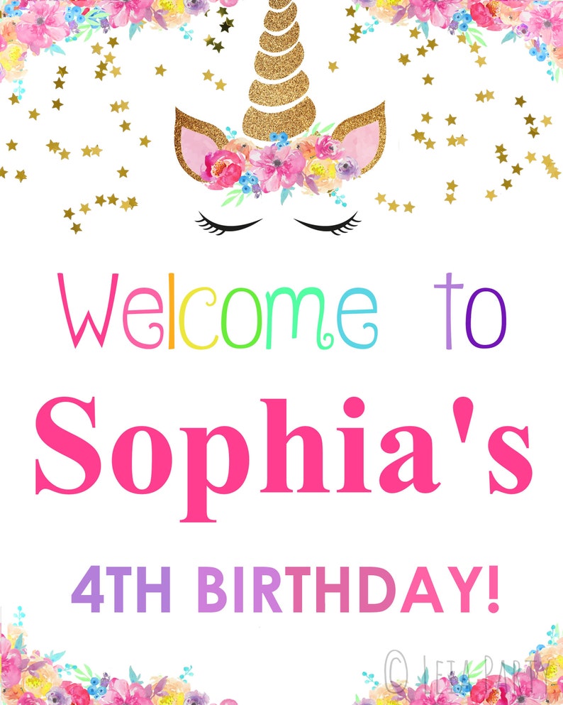 Unicorn Welcome Sign Unicorn Printables Unicorn Party Decorations ...