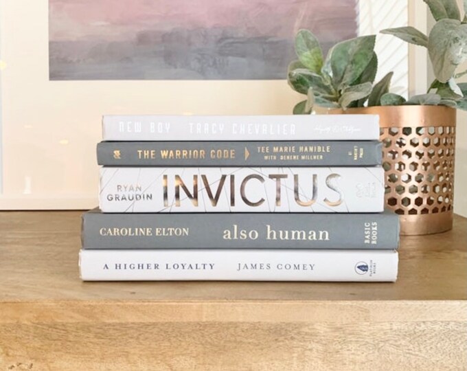 Bundle of Light Grey and White Decorative Books, Books for Staging