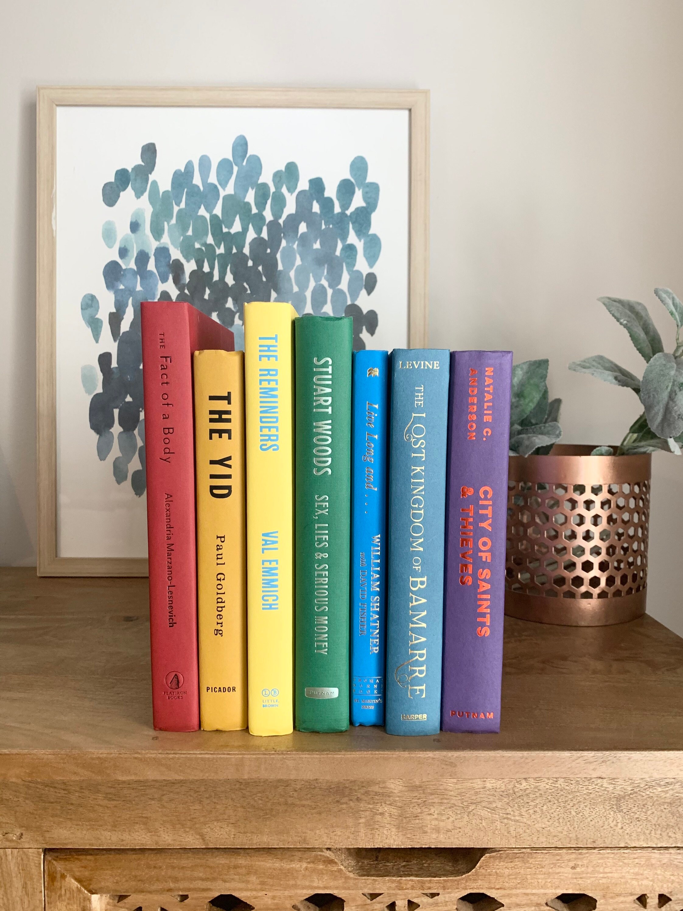 Vivid Rainbow Decorative Books Set of 7 multicolor books Etsy