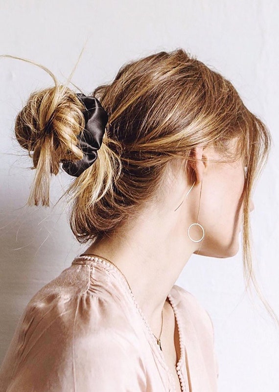 Black Giant Silk Scrunchies 100 Silk Oversized Scrunchies Etsy