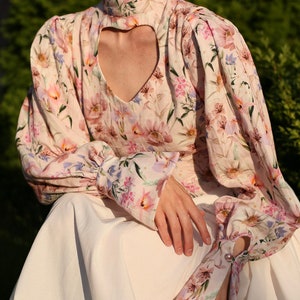 Романтическая летняя блузка/муслиновая блузка/цветочная блузка/хлопковый топ