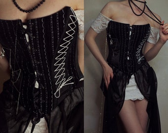 Black gothic corset/black top/ corset